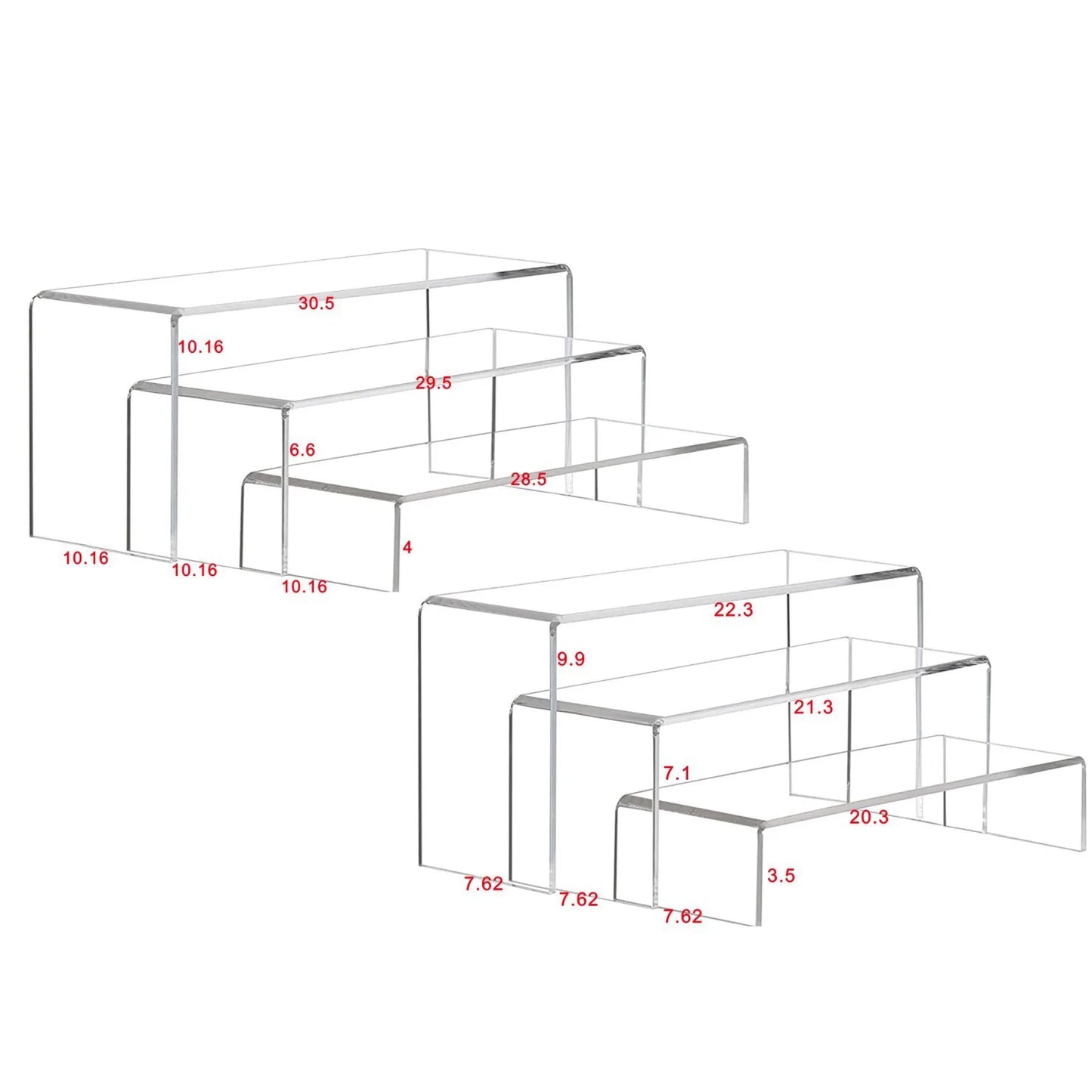 3/6/9Pcs Acrylic Display Stand Multifunctional Transparently Mini Model Storage Rack for Perfume Doll Jewelry Decor Organzier Peaceful Pleasures Health and Wellness 3 Pcs M 3 Pcs L