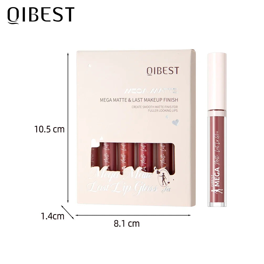 QIBEST Matte Liquid Lipstick Makeup Sets Waterproof Nude Purple Lip Tint Long Lasting Lip Glaze Red Lip Stain Cosmetics Kits Peaceful Pleasures Health and Wellness