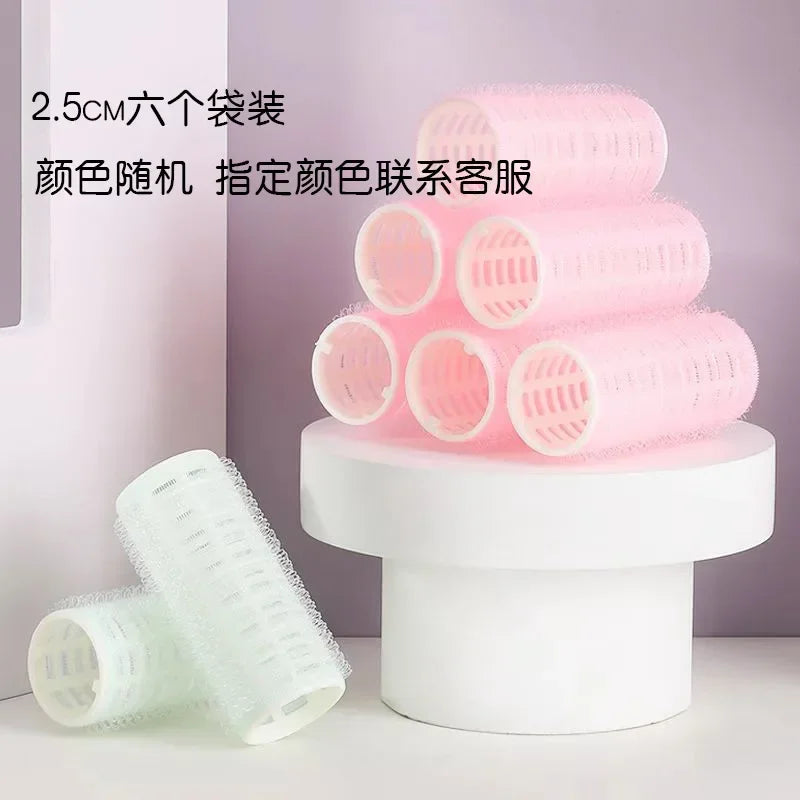 6Pcs Hair Rollers Heatless Curlers No Heat Hair Bangs Volume Salon Hairdressing Curlers Sticky Hair Styling Tool Peaceful Pleasures Health and Wellness 2.5cm-random-6pcs