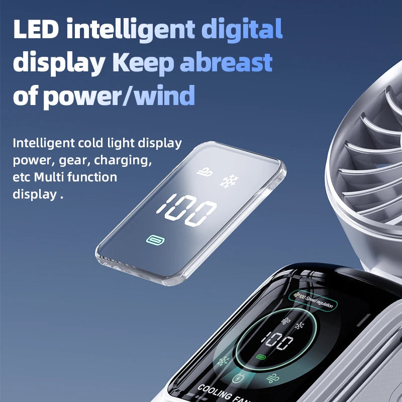 HOMEFISH 2026 new ice pack high-speed fan, semiconductor refrigeration handheld fan, portable charging folding small fan Peaceful Pleasures Health and Wellness