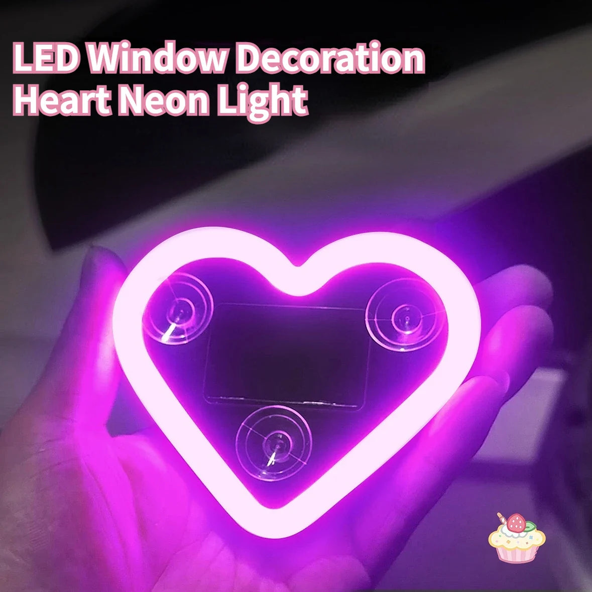 Solar Heart LED Atmosphere Light – Wireless Car Interior Lamp