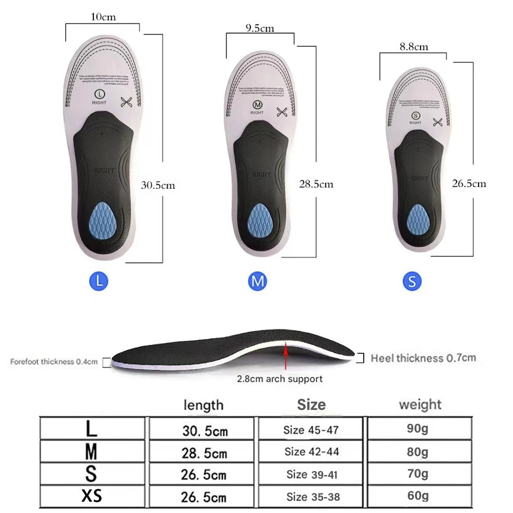 Orthopedic Insoles Flat Foot Health Sole Pad EVA Unisex Orthotics Inserts Arch Support for Feet Care Peaceful Pleasures Health and Wellness