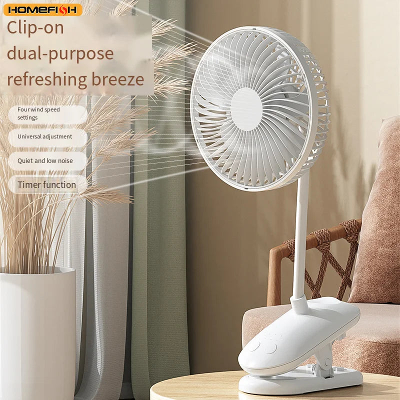 HOMEFISH Stroller Fans 3600Mah Fan Clip Fan Portable With 4 Gears Quiet Clip On Mini Table Fan 720° Rotatable Battery Fan Durabl Peaceful Pleasures Health and Wellness