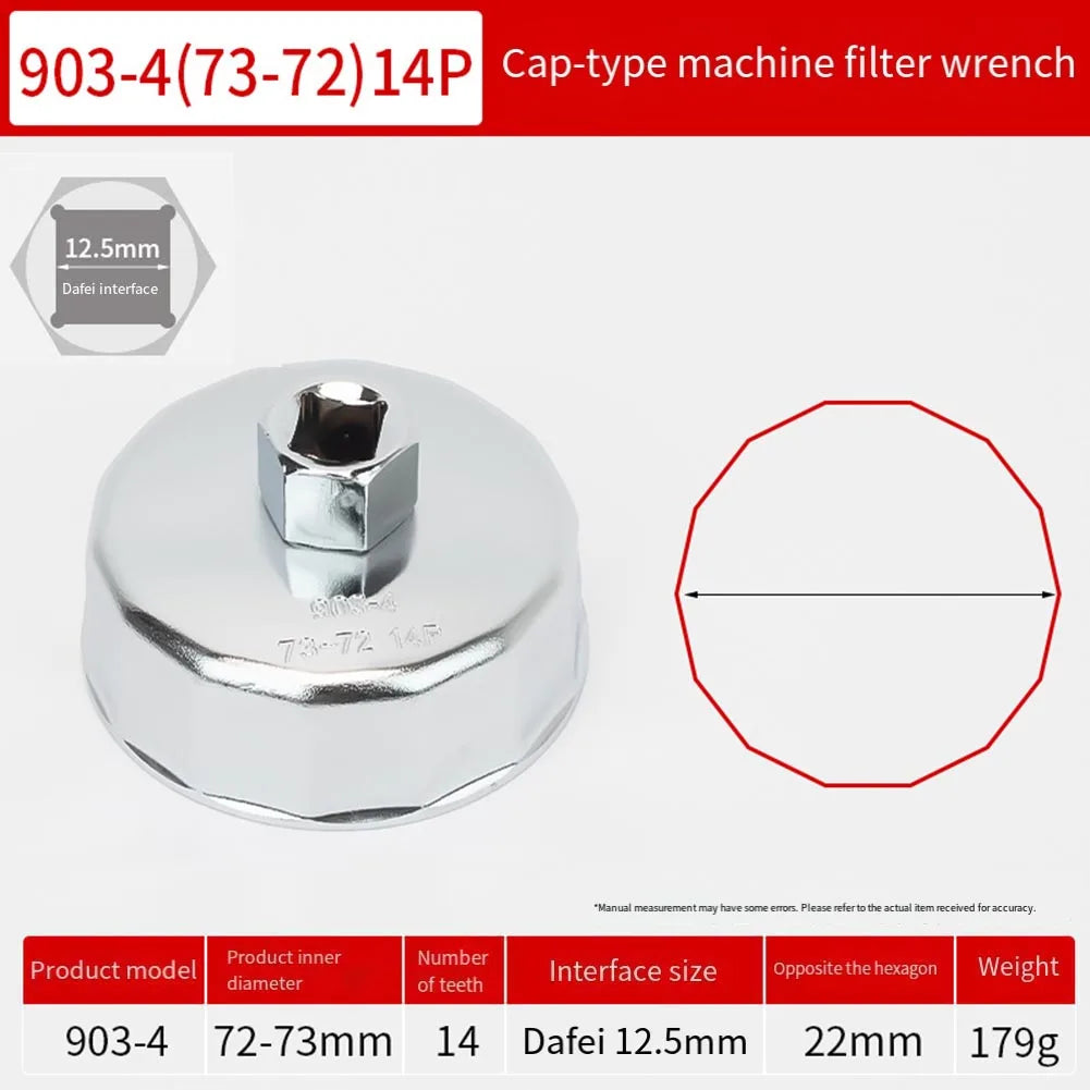 64–89mm Oil Filter Removal Wrench | 1/2" Square Drive Tool