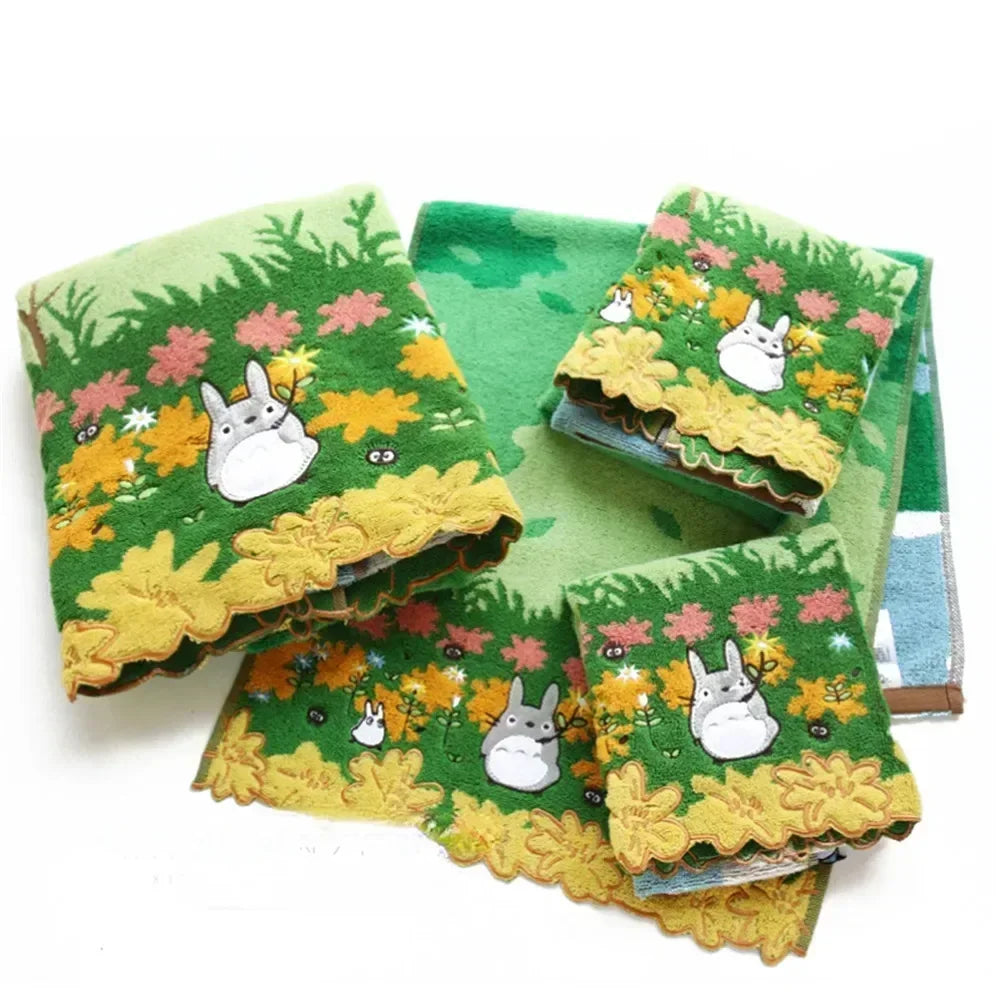 100% Cotton Embroidered Cartoon Towels for Kids & Adults Embroidered Cotton Towel Peaceful Pleasures Health and Wellness
