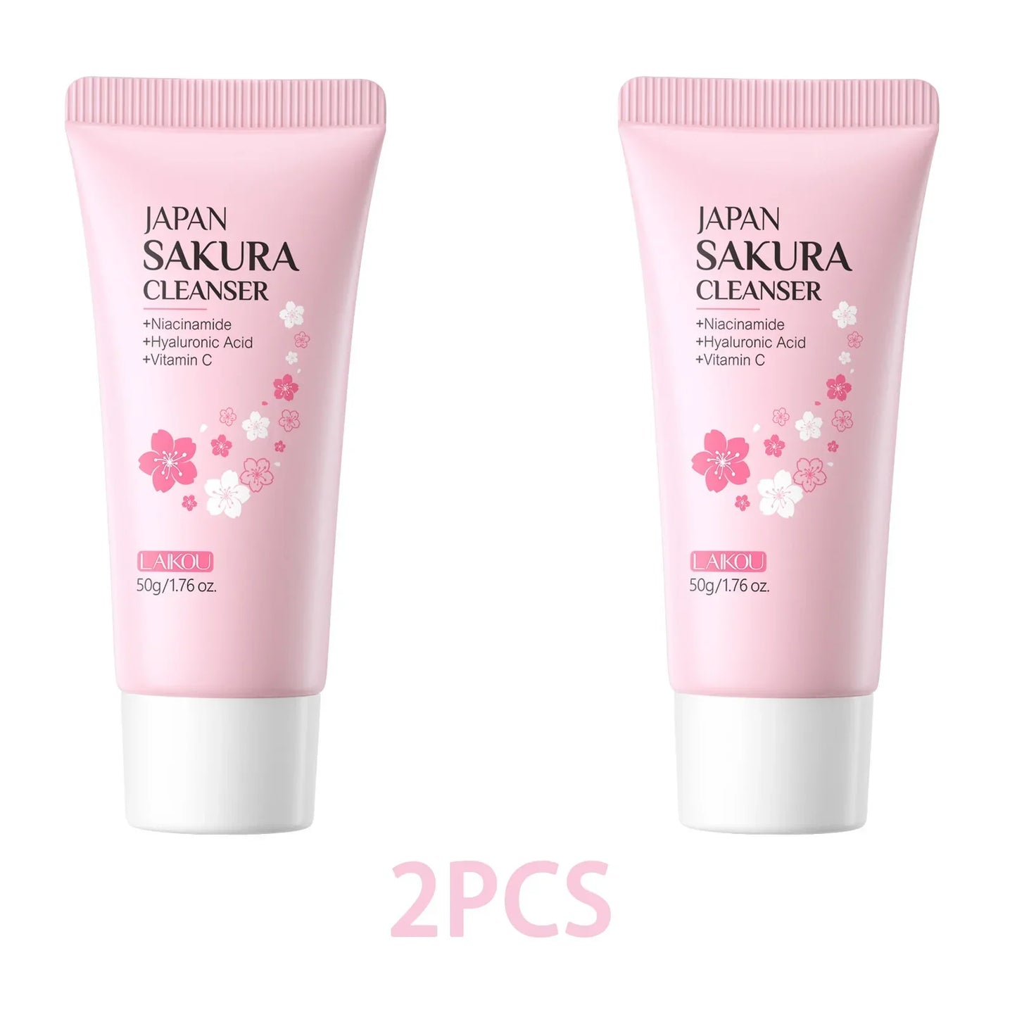 LAIKOU Sakura Facial Cleanser – Deep Cleanse & Brighten Peaceful Pleasures Health and Wellness 2PCS