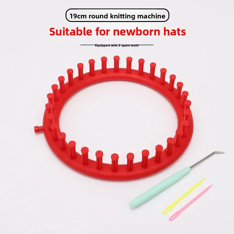 DIY Plastic Weaving Loom Knitting Kit Durable Portable Handmade Craft Rectangle Wool Knitter DIY DIY Machine Sewing Tools Loom Peaceful Pleasures Health and Wellness Round 19CM
