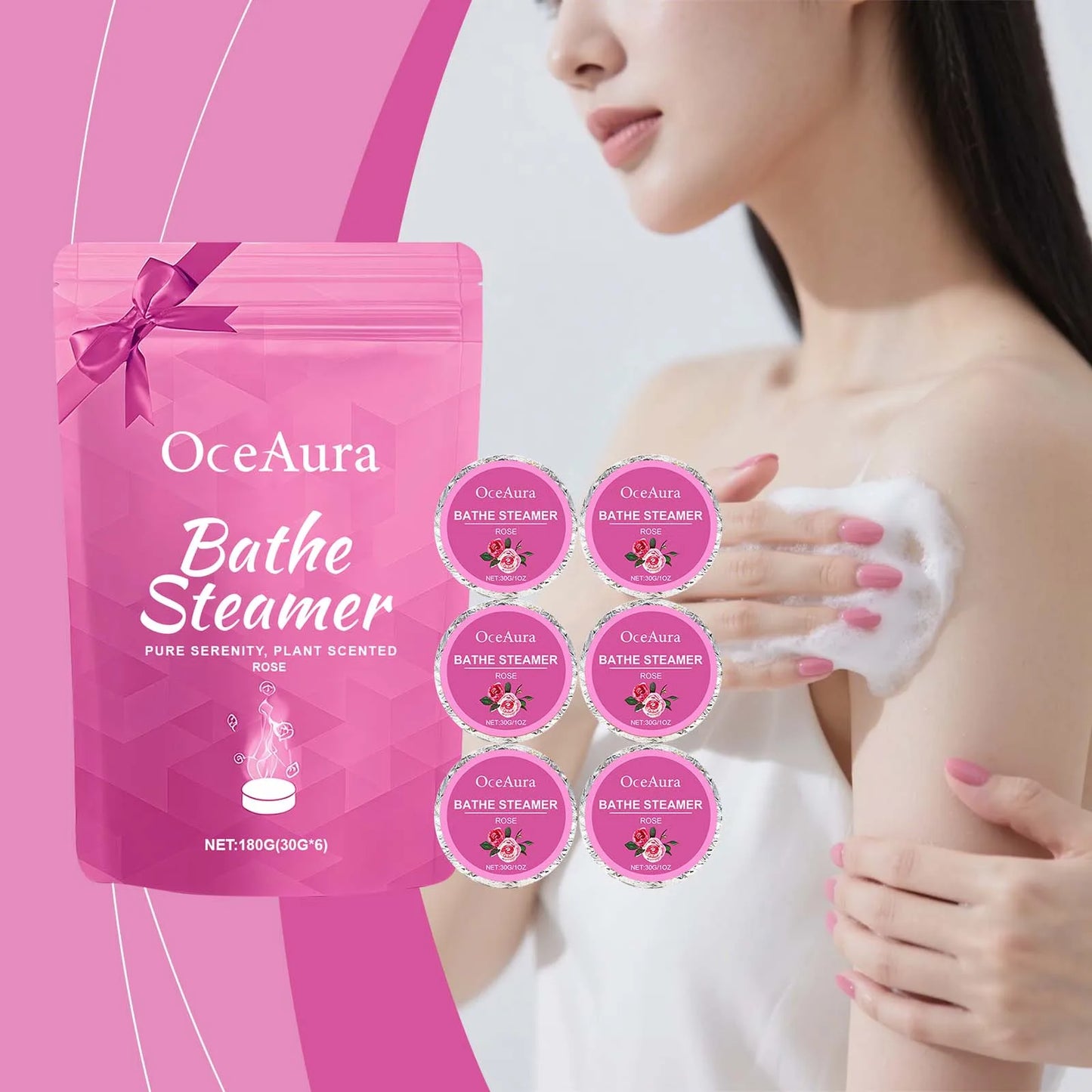 OceAura Rose Aromatherapy Shower Steamers | Home Spa Gift Set