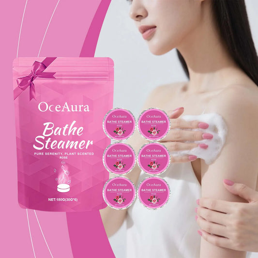 OceAura Rose Aromatherapy Shower Steamers | Home Spa Gift Set Shower Steamer Set Peaceful Pleasures Health and Wellness