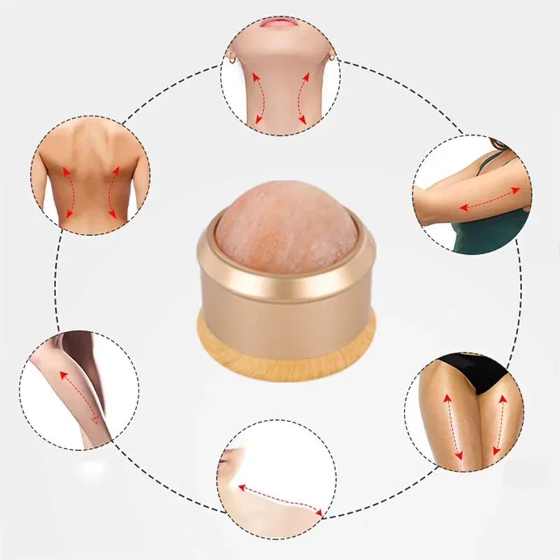 Jade Scraping Massage Salt Ball Ice Roller for Neck & Body