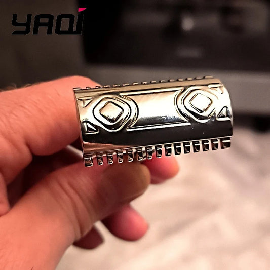 2026 New Arrival！YAQI Harlequin 316 Stainless Steel Polished Safety Razor Head with 0.90mm Blade Gap Peaceful Pleasures Health and Wellness