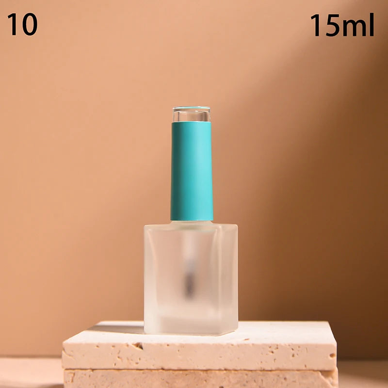 15ml Frosted Glass Nail Polish Bottle with Brush – DIY Nail Art