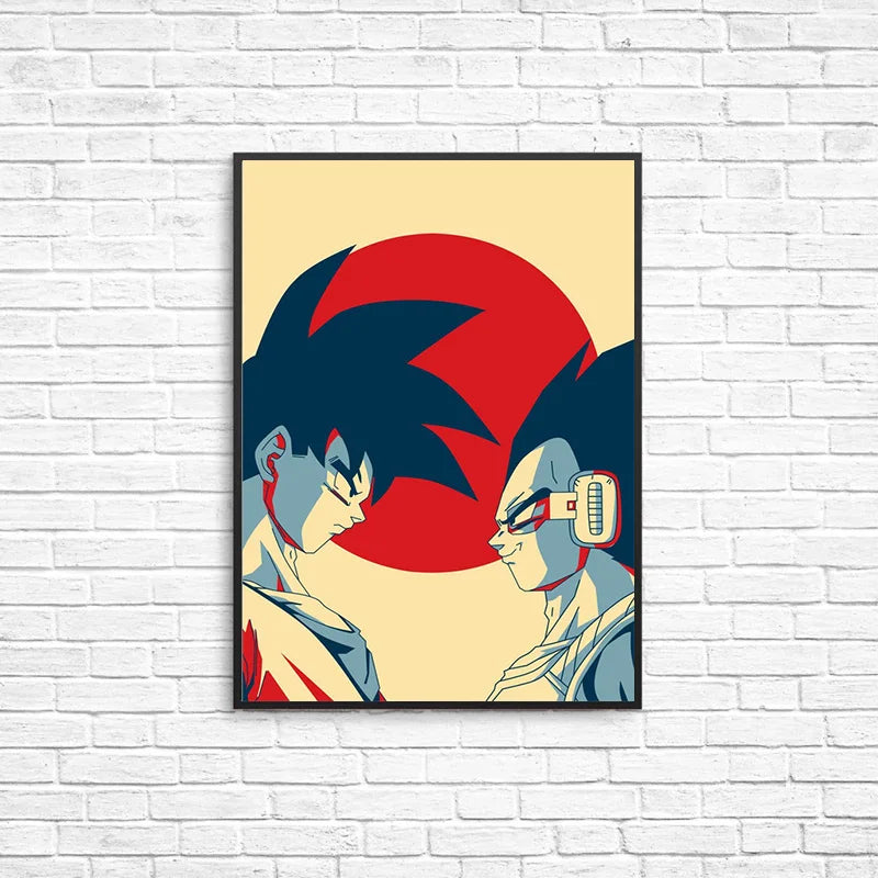 Classic Japanese Anime Surrounding Dragon Ball Goku Vegeta Poster Vintage Canvas Painting Print Picture Children Gift Cuadros Peaceful Pleasures Health and Wellness