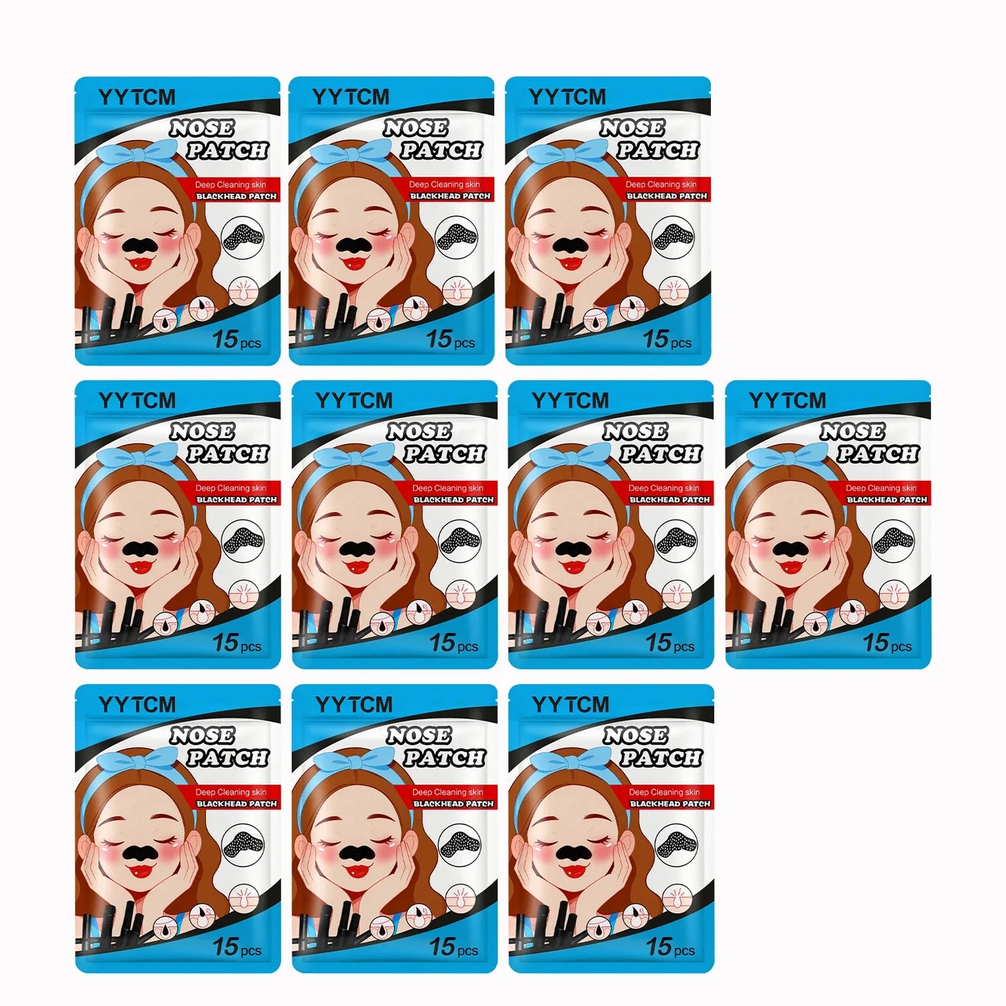 Charcoal Blackhead Nose Strips – Deep Cleansing Peel-Off Mask 15pc