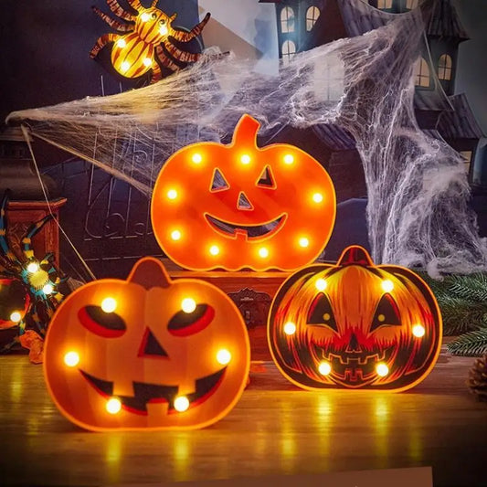 Halloween Pumpkin Ghost Bat Spider LED Night Light Horror Bar Home Peaceful Pleasures Health and Wellness
