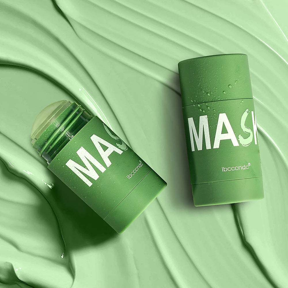 40g Face Clean Mask Green Tea/Rose Extract Cleansing Stick Deep Moisturizing Shrink Pores Blackhead Film Smear Oil Control Mask Peaceful Pleasures Health and Wellness