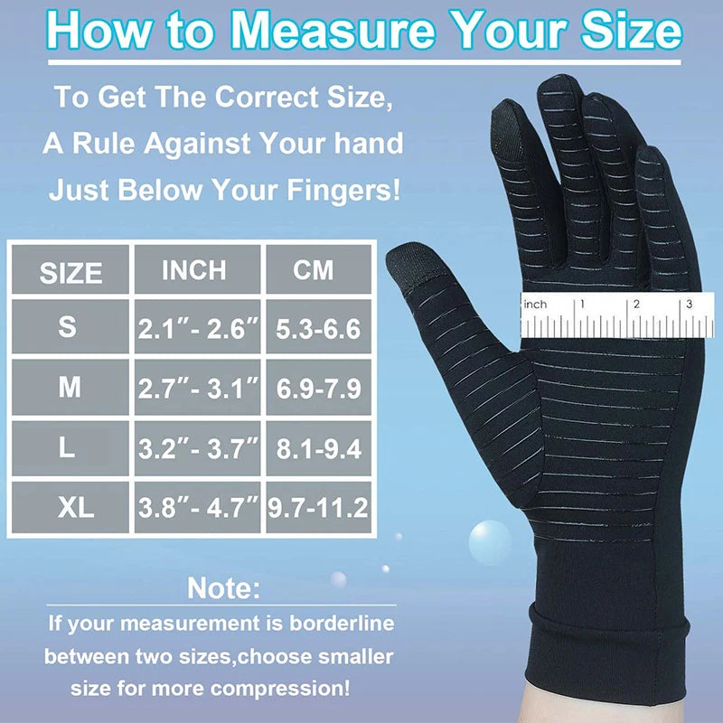 Relieve Hand Pain & Inflammation Instantly with 1 Pair of Copper Arthritis Gloves with Touchscreen - For Women & Men Peaceful Pleasures Health and Wellness