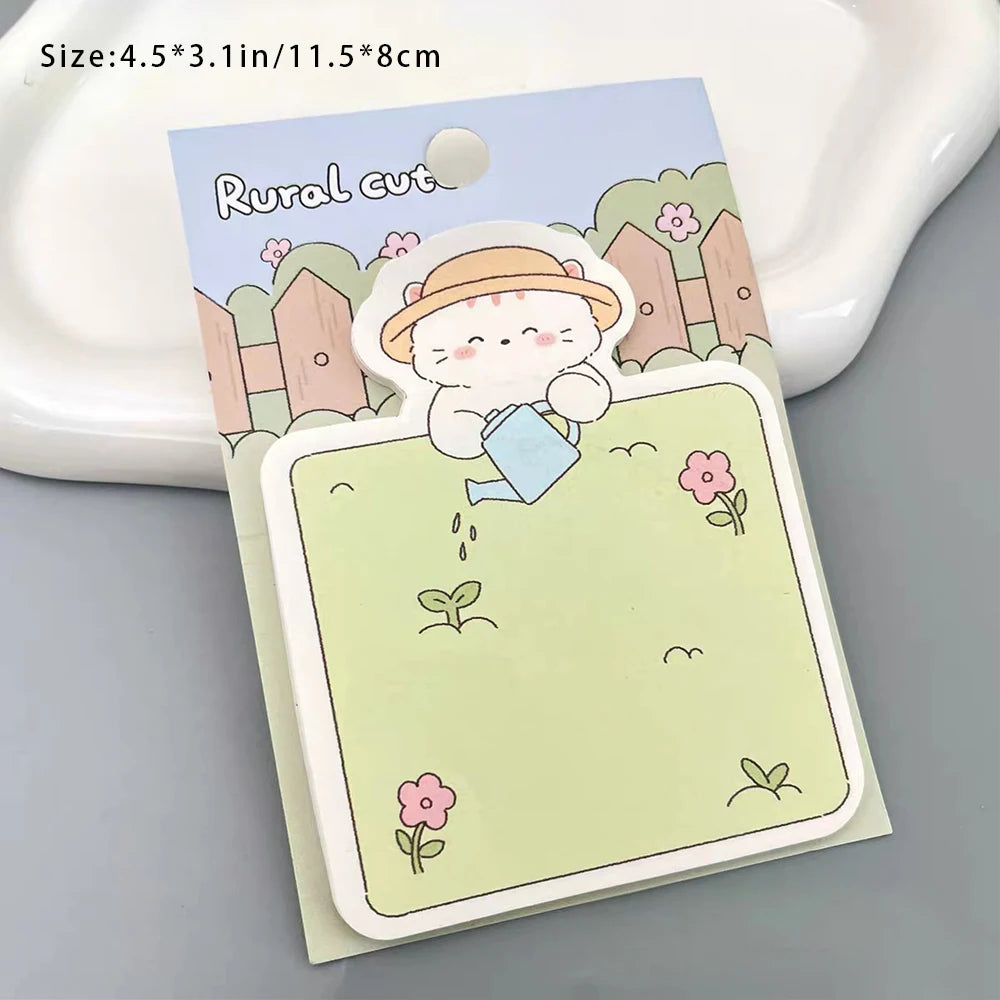 Cute Cat Illustration Sticky Notes Time Paradise Series