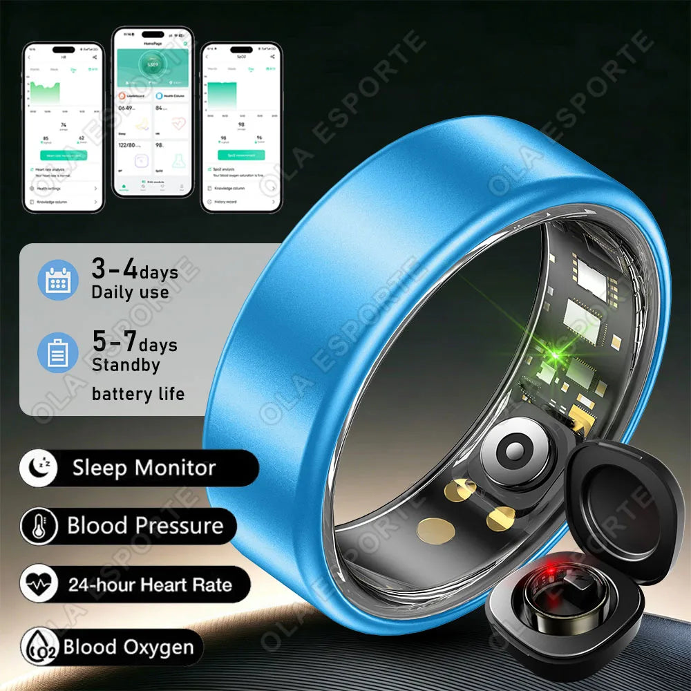 New Smart Ring Waterproof Health Monitor Smartring Take Photo Exercise Record Bluetooth Ring Birthday Gift Men Women Peaceful Pleasures Health and Wellness