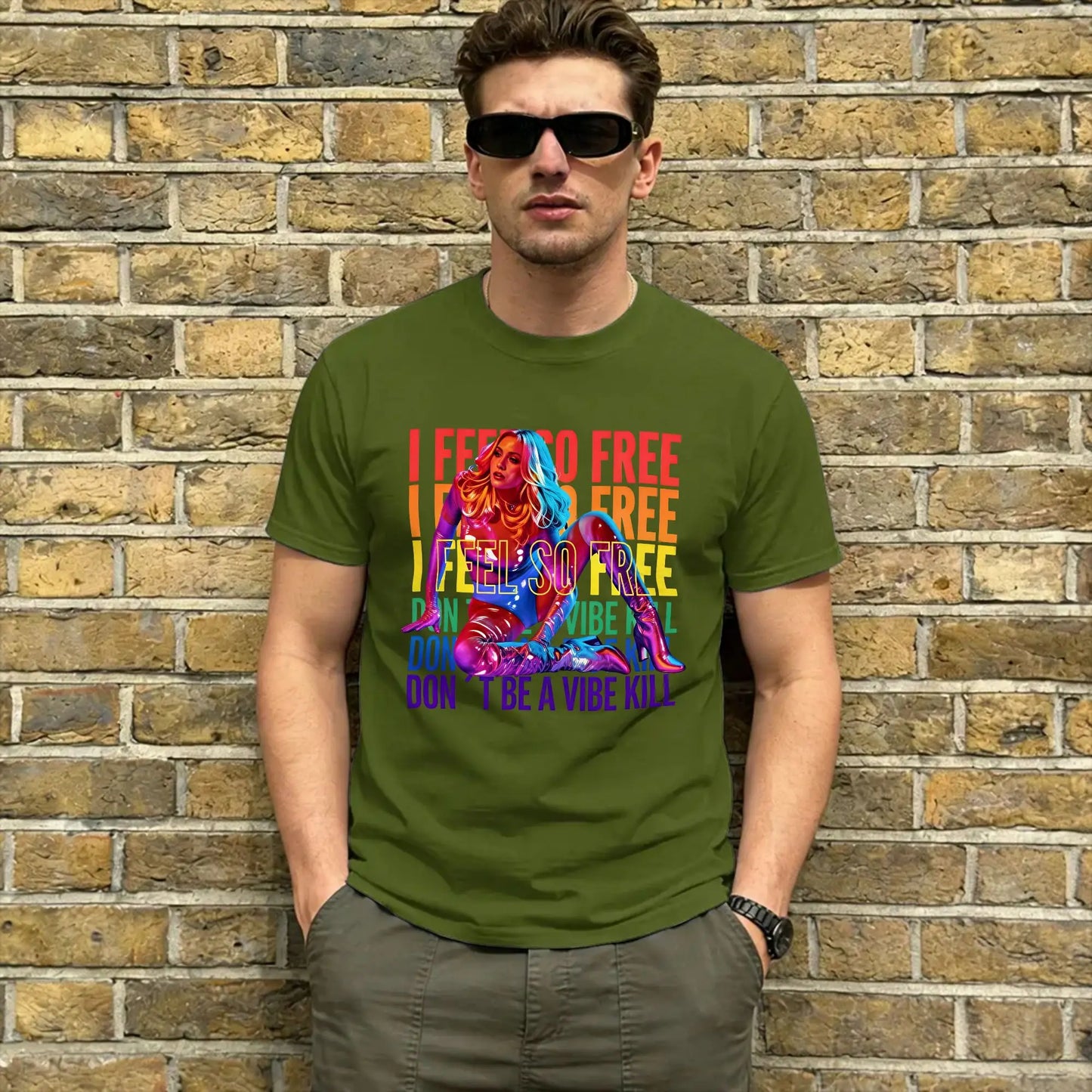 Madonnas Confessions II Album 2026 100% Cotton T-Shirt For Mens Beach Y2K Funny T-Shirts O Neck Harajuku Tees Plus Size Clothes Peaceful Pleasures Health and Wellness army green 6XL