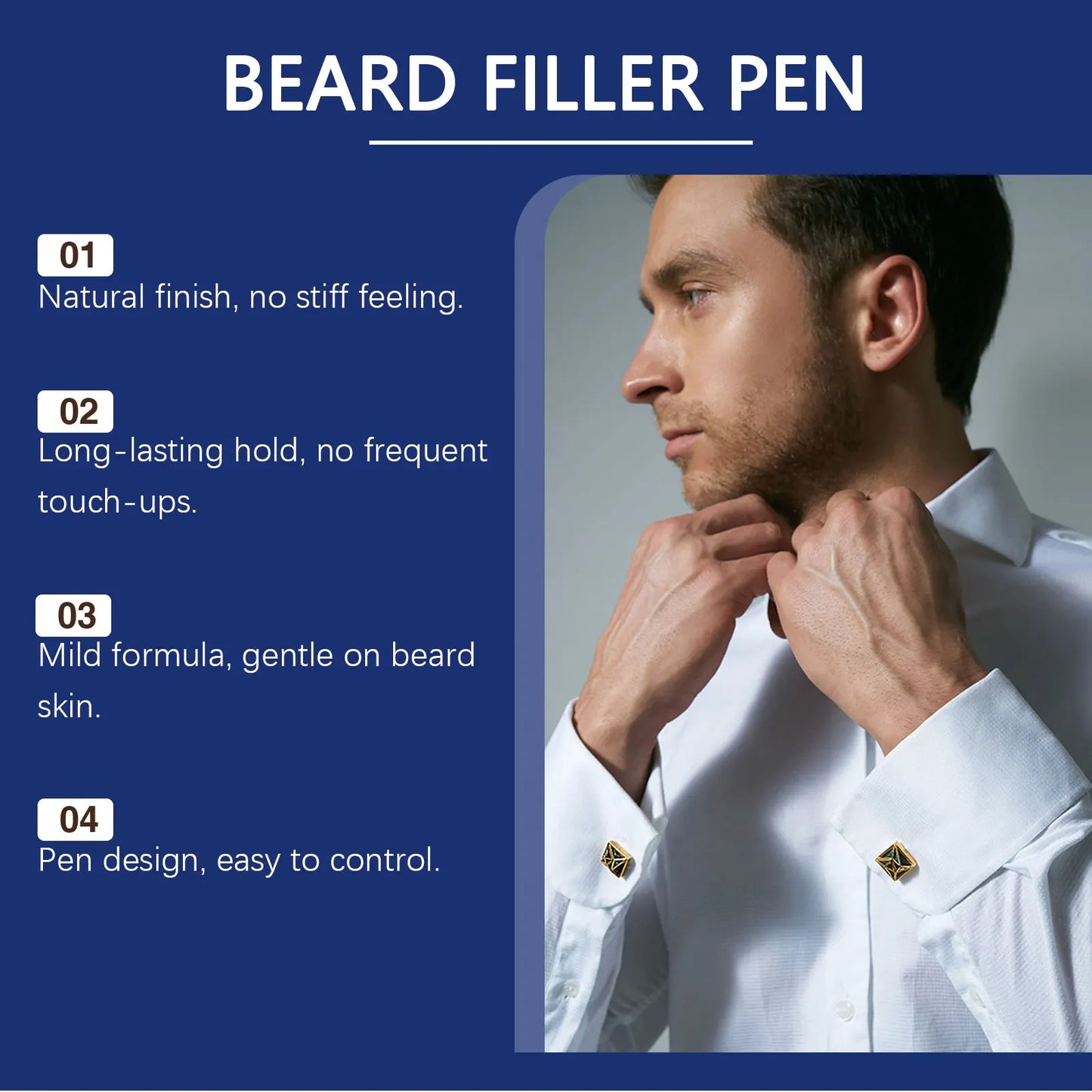 Beard Filler Pen – Waterproof, Smudge-Free, Natural Shape