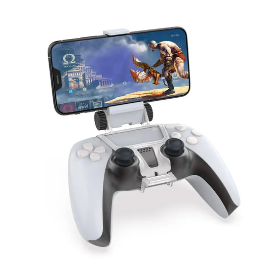 PS5 DualSense Phone Clip Mount | 180° Angle Adjustment Holder Controller Phone Mount Oasis Select WHITE