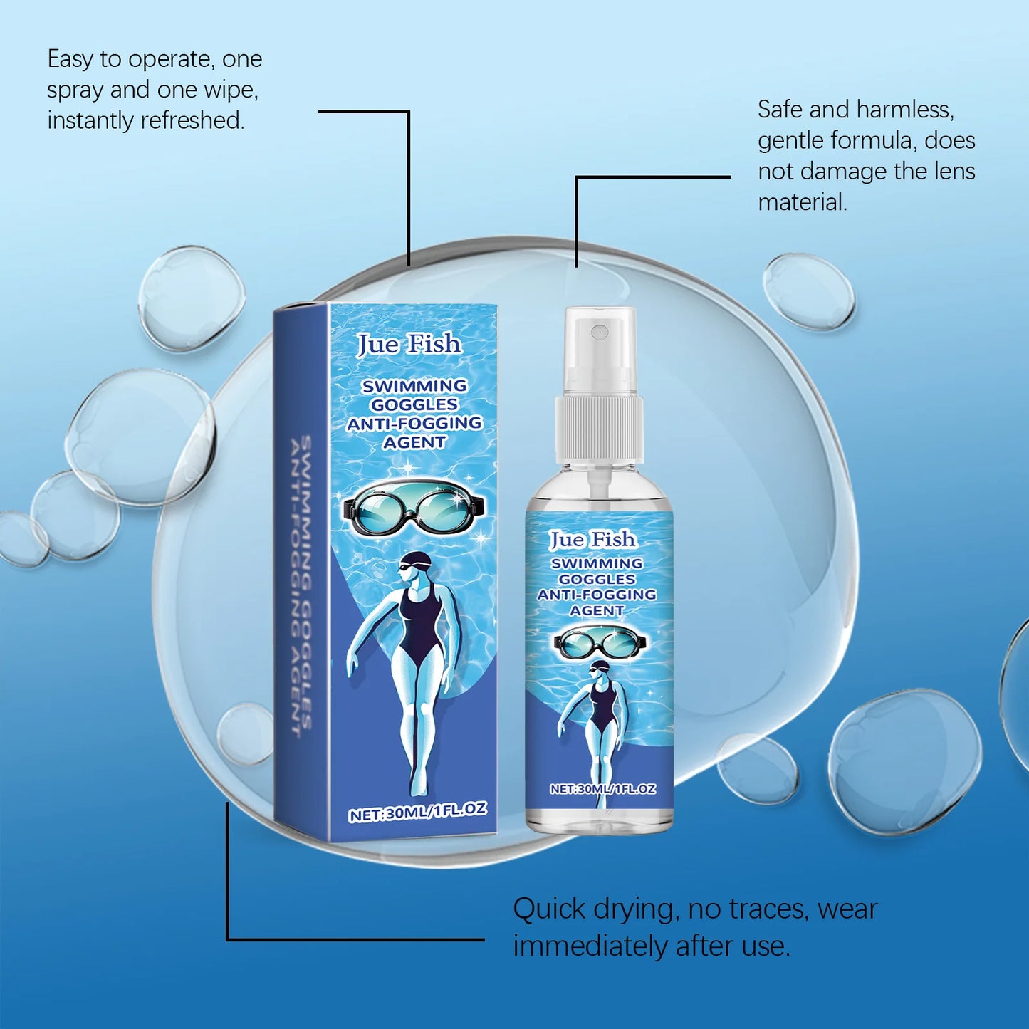 Anti-Fog Eyeglass & Goggle Cleaning Spray | 30ml Lens Defogger