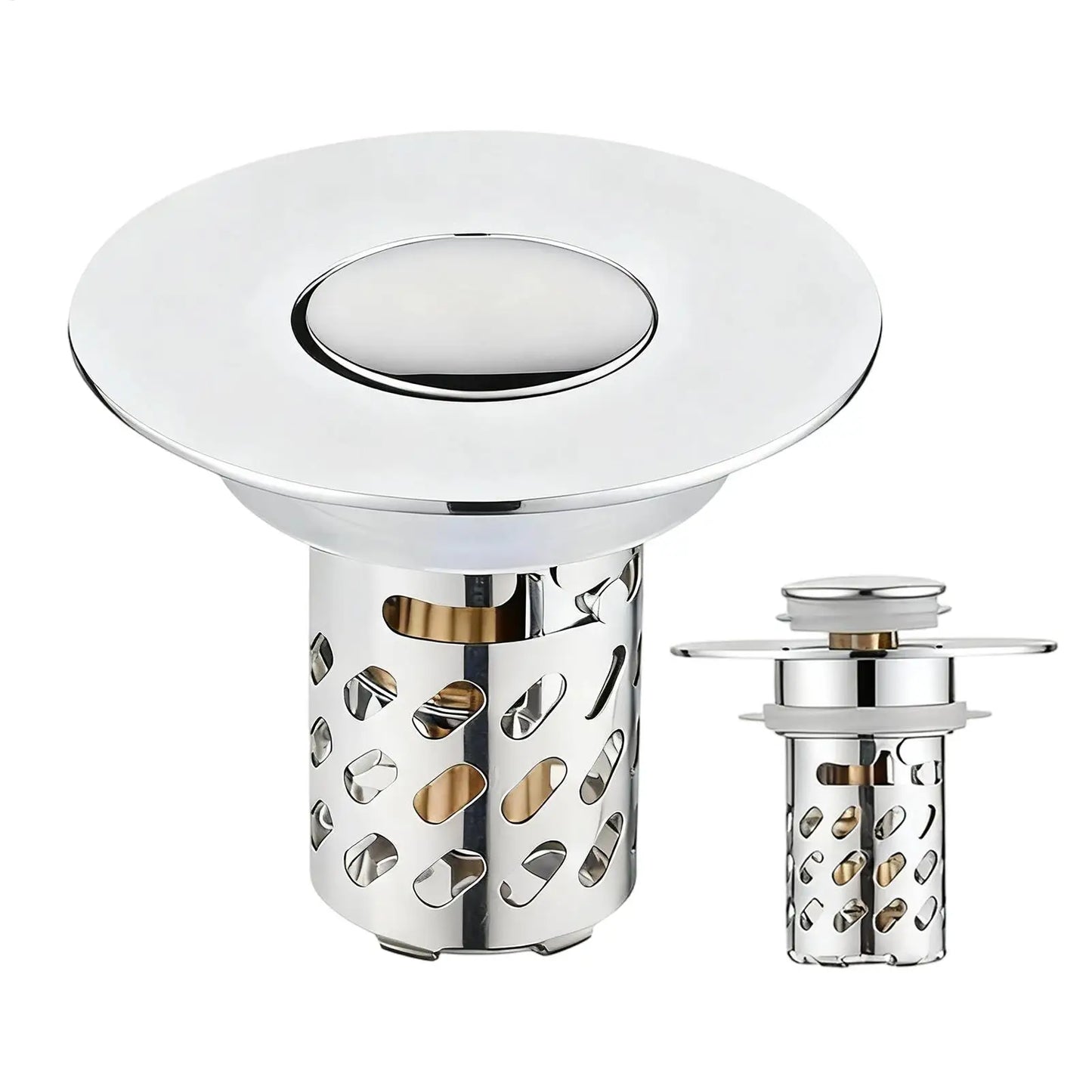 Pop-Up Sink Drain Strainer with Hair Catcher & Odor Guard