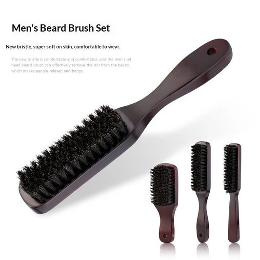 Hair Brush Wood Handle Boar Bristle Beard Comb Styling Detangling Straighten Brown Boar Bristles Massage Comb Peaceful Pleasures Health and Wellness
