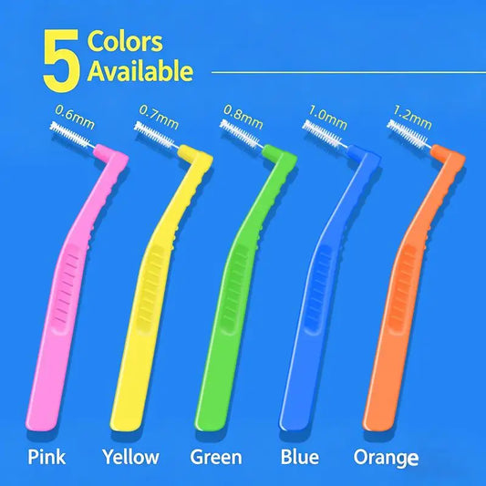 2/5Pcs L-shaped Interdental Brushes Portable Soft Bristle Interdental Cleaners Brushes Travel Peaceful Pleasures Health and Wellness