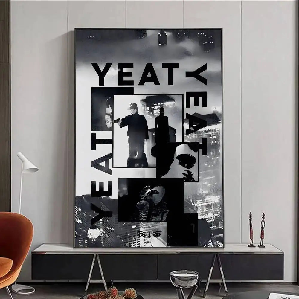 HOT Y-Yeat New Album Poster HD art poster for home living room bar office decoration sticky waterproof Peaceful Pleasures Health and Wellness