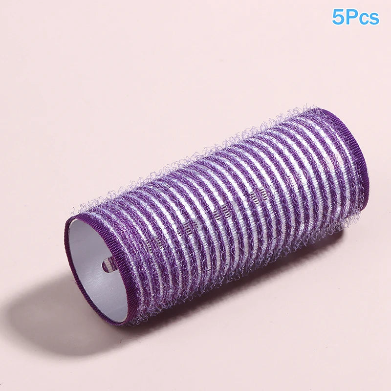 1/5Pcs Bangs Roller Set Hook & Loop Aluminium Silver Core Self Grip Styling Hair Rollers Hot Thermal Volume Curler 30X80mm Peaceful Pleasures Health and Wellness 5Pcs Dark purple