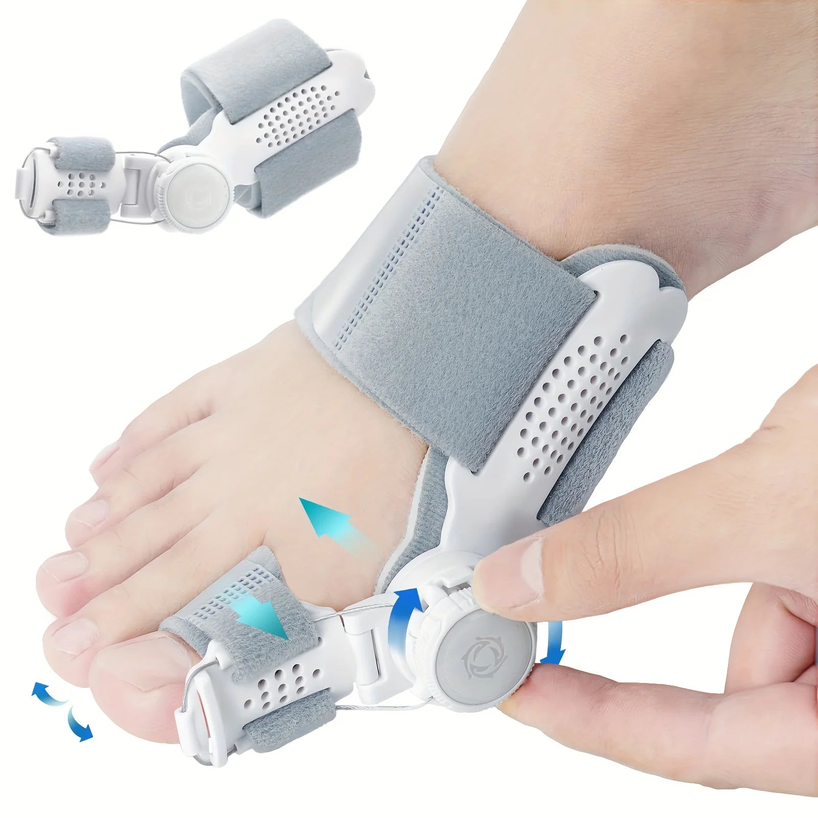 Adjustable Thumb Hallux Valgus Corrector and Toe Alignment Orthotic | Strong Support with Breathable Holes, Soft Cushioning Peaceful Pleasures Health and Wellness