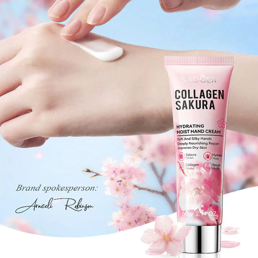 SADOER Sakura Collagen Hand Cream Moisturizing & Brightening 60g Hand Cream Oasis Select