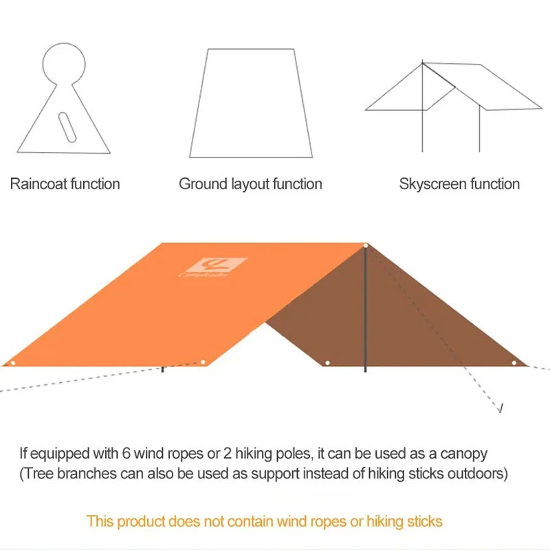 3-in-1 Waterproof Rain Poncho – Raincoat, Cover & Tent