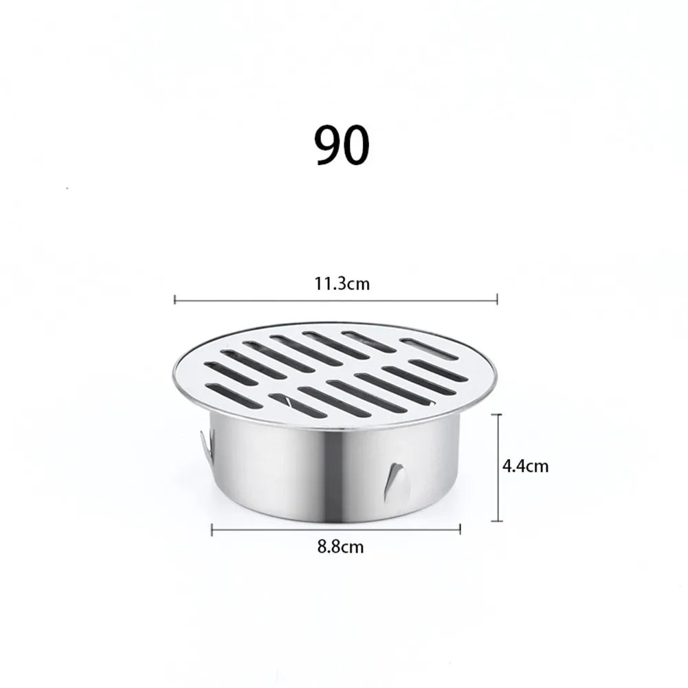 Stainless Steel Floor Drain Balcony Drainage Roof Round Cover Rain
