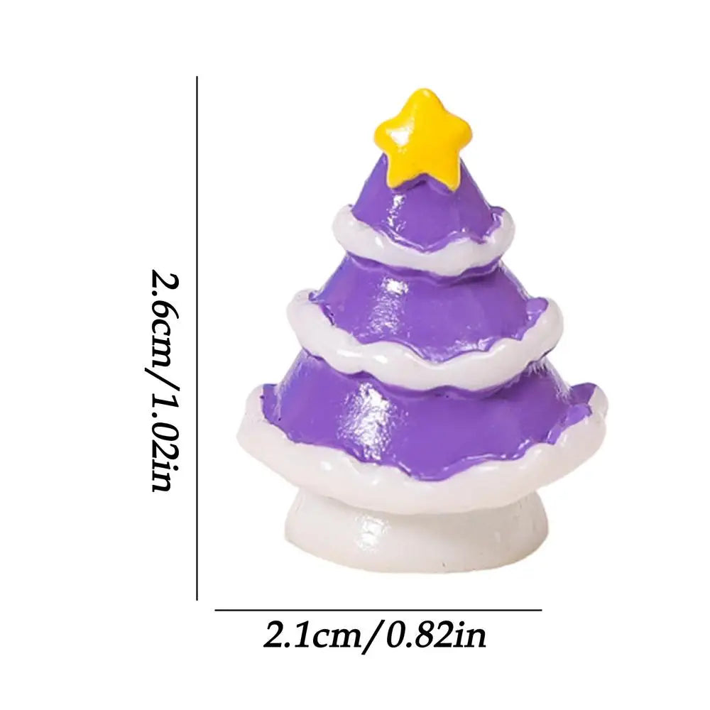 Mini Resin Christmas Tree Figurine | Tabletop Shelf Ornament