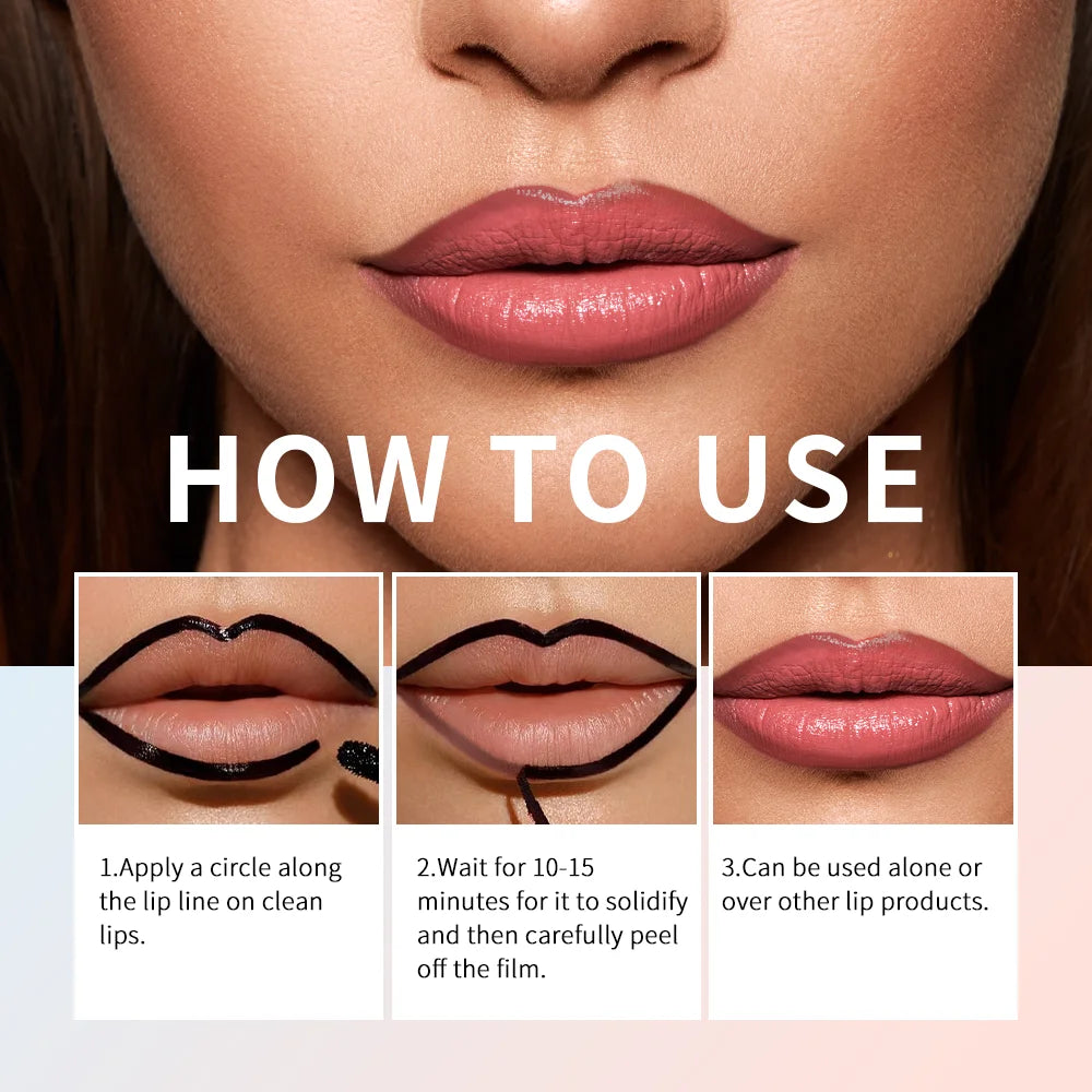 Peel Off Lip Liner Tattoo Long Lasting Waterproof Peel Off Lip Stain Semi-permanent Matte Lip Stick Girls and Women Peaceful Pleasures Health and Wellness