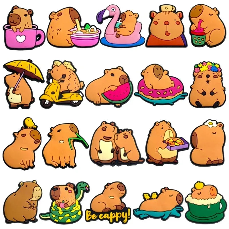 Cute Capybara Shoe Charms – PVC Animal Pins for Kids & Adults