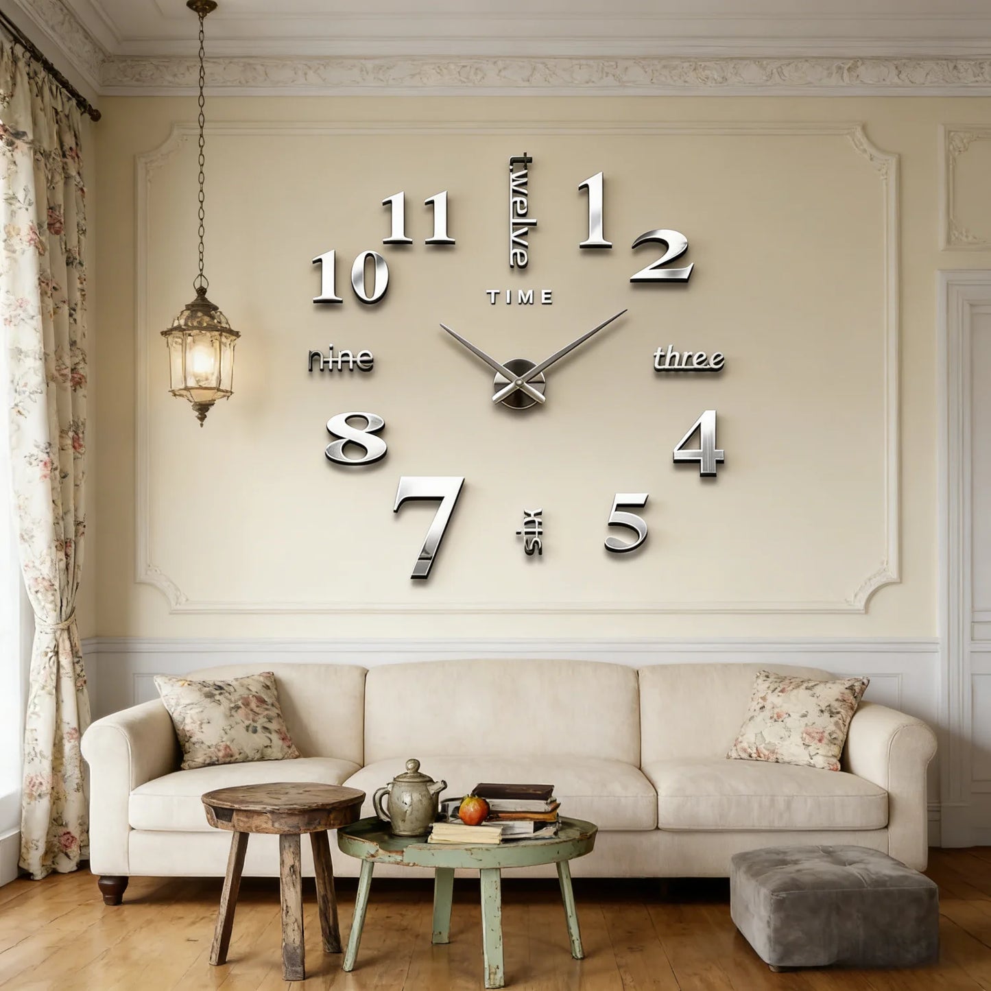 NEW Modern Design Large Wall Clock 3D DIY Quartz Clocks Fashion Watches Acrylic Mirror Stickers Living Room Home Decor Horloge Peaceful Pleasures Health and Wellness