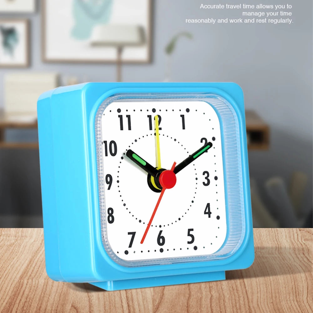 1PC Square Small Alarm Clock Acrylic Frame Quartz Movement Accurate Time Bedside Desk Clock for Bedroom Wake Up Student Clock Peaceful Pleasures Health and Wellness
