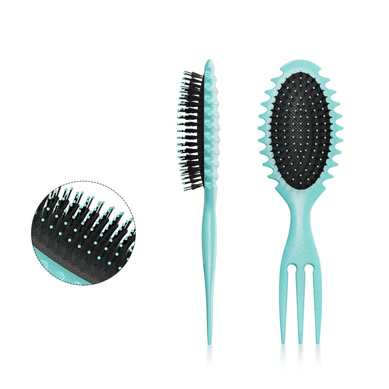 Curl Defining Bounce Hair Brush Barbershop Boar Bristle Comb Detangling Shaping Hairbrushes Professional Salon Home Styling Comb Peaceful Pleasures Health and Wellness
