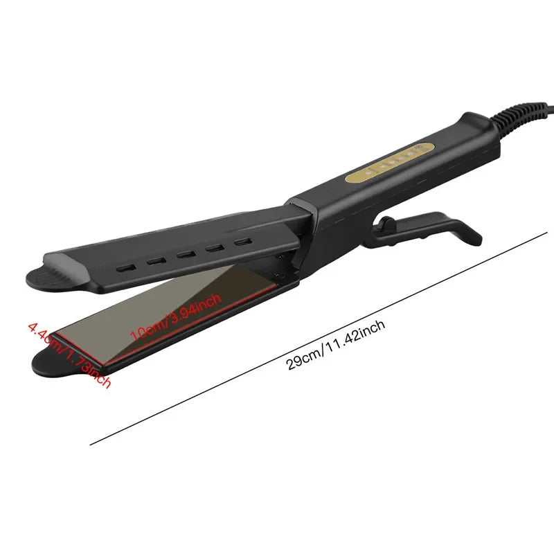 Wide Plate Flat Iron Professional Titanium Alloy Hair Straightener Temperature Adjustable Straightening Venting Styling Tool Peaceful Pleasures Health and Wellness
