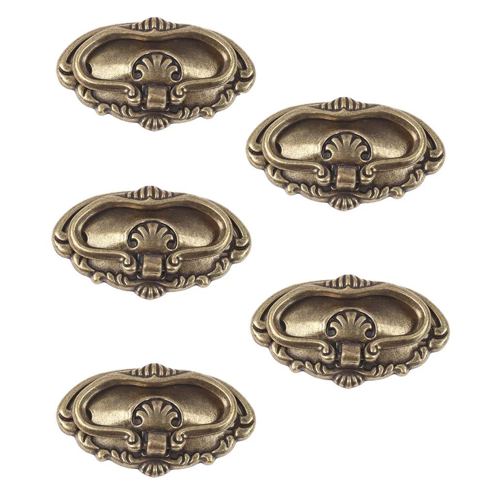 5-Pack Retro Bronze Cabinet Drawer Handles – Zinc Alloy Knobs