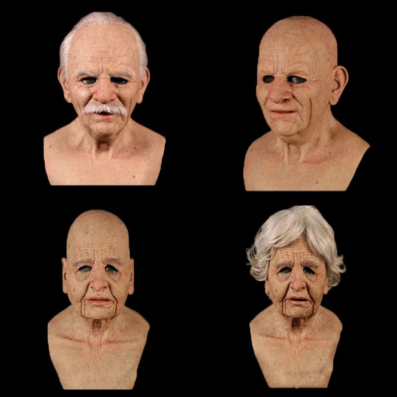 Grandpa Grandma Latex Full Head Halloween Mask | Cosplay
