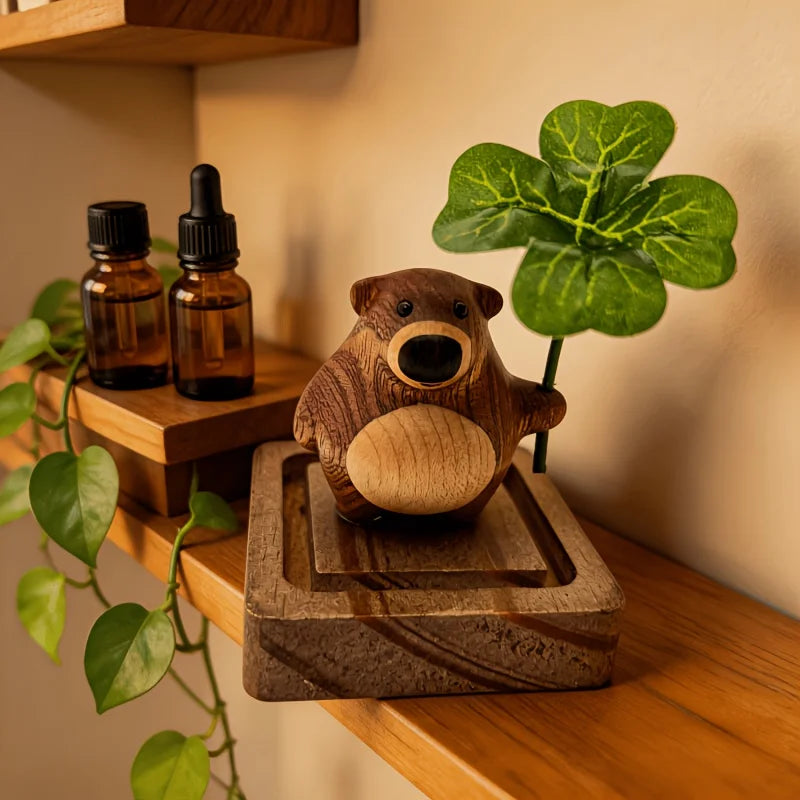 Cute Bear Wood Essential Oil Aroma Diffuser | Home & Car Decor Wood Aroma Diffuser Peaceful Pleasures Health and Wellness