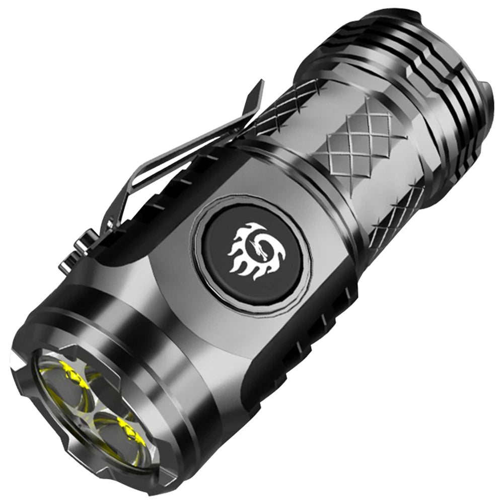High Power LED Flashlight Torch 20W Ultra Powerful LED Flashlight 18350 Battery Portable Outdoor FlashLight for Hiking Exploring Peaceful Pleasures Health and Wellness S60