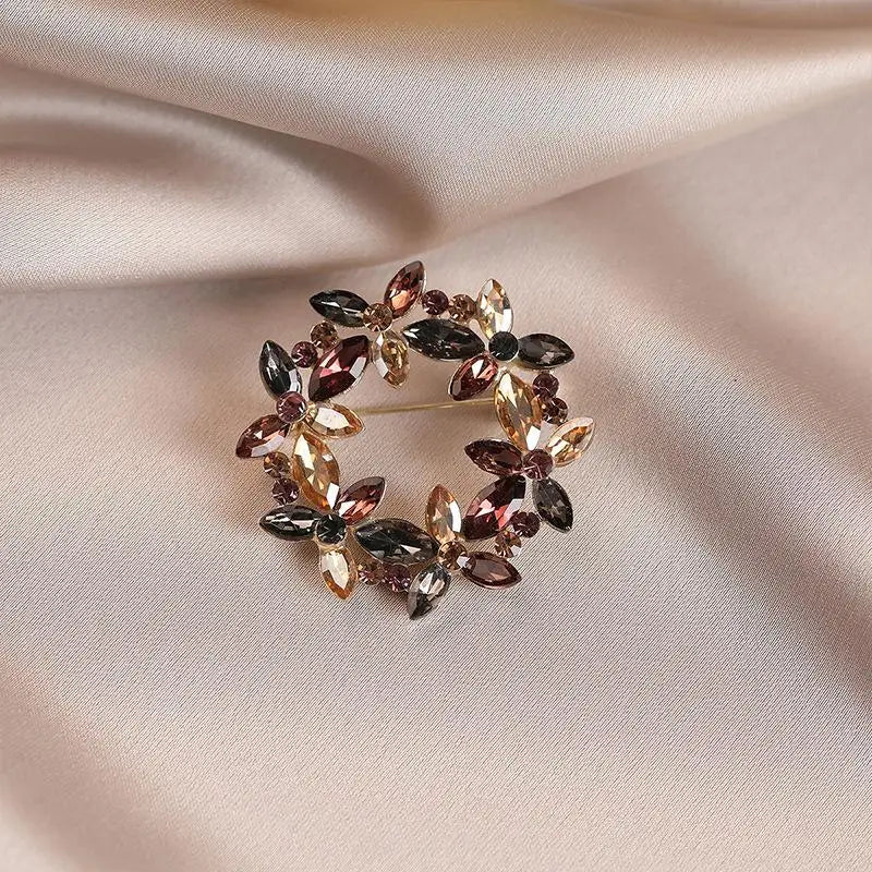 Rhinestone Crystal Brooch Pin – Vintage Women's Jewelry Gift Rhinestone Brooch Pin Peaceful Pleasures Health and Wellness A5