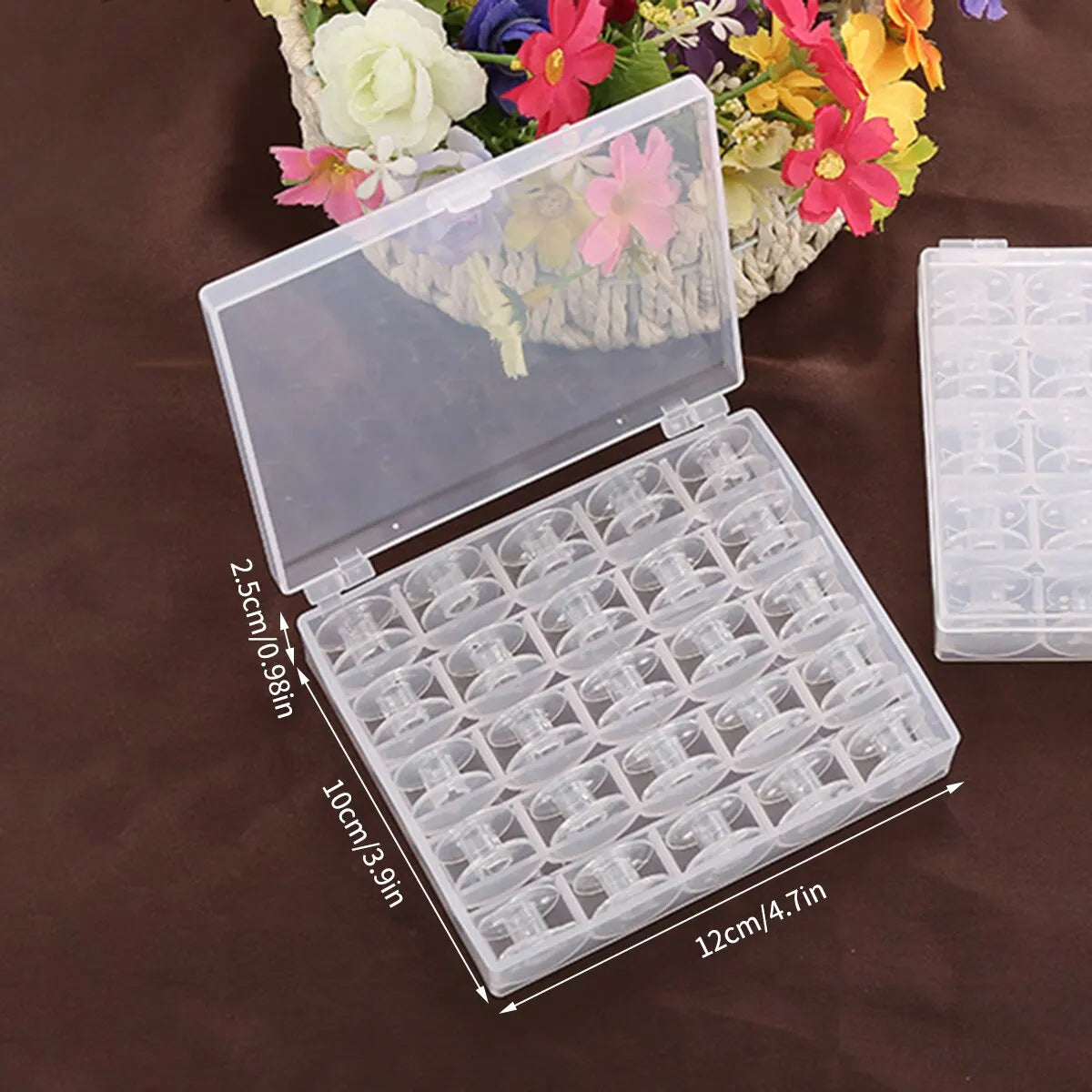 25pcs Home Sewing Machine Bottom Thread Bobbin Set Sewing Accessories Clear Plastic Spools with Storage Box for Brother Janome S Peaceful Pleasures Health and Wellness