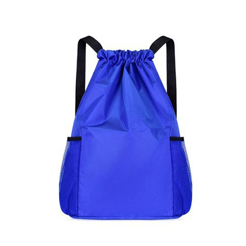 Backpacks Women Men Large Capacity Bundle Pocket Drawstring Bag For Unisex Sports Casual Backpack Solid Color Travel Bags Peaceful Pleasures Health and Wellness Royal blue L